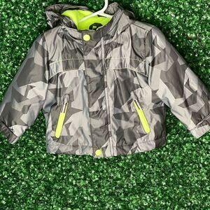Cat & Jack Geometric 3n1 Jacket Black/Green